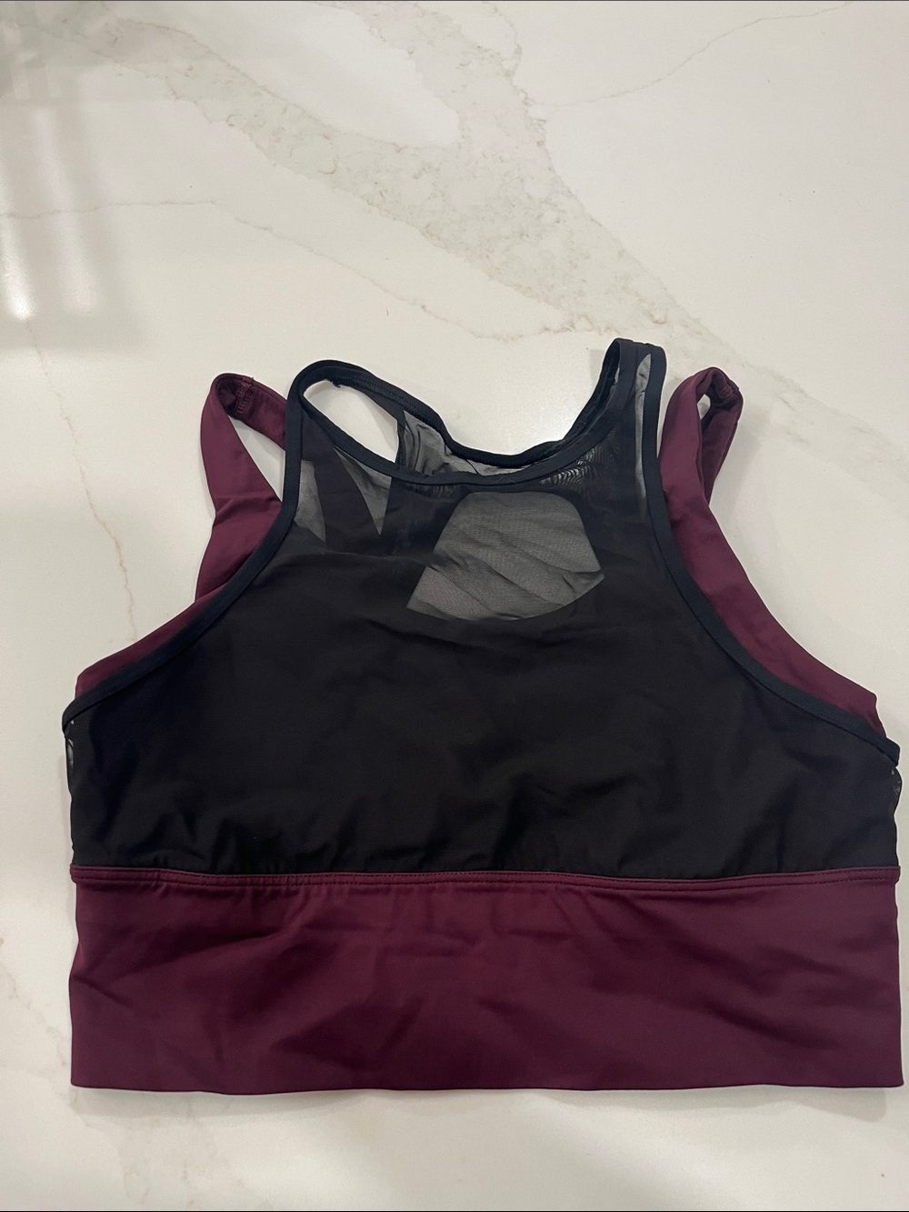 lululemon athletica Black and Burgundy Mesh-Back Sports Bra